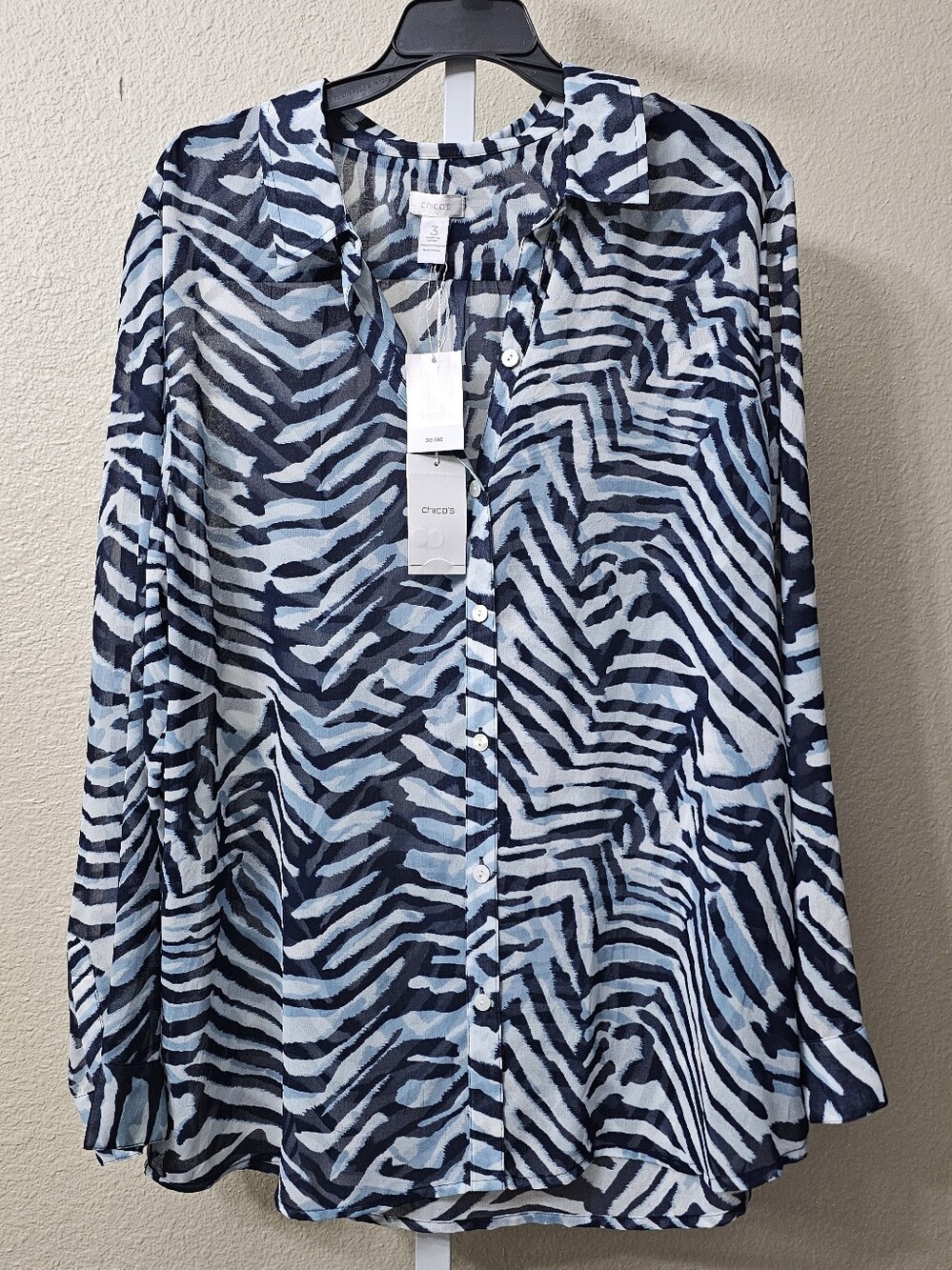 Chico's Zebra Sheer Print Blouse